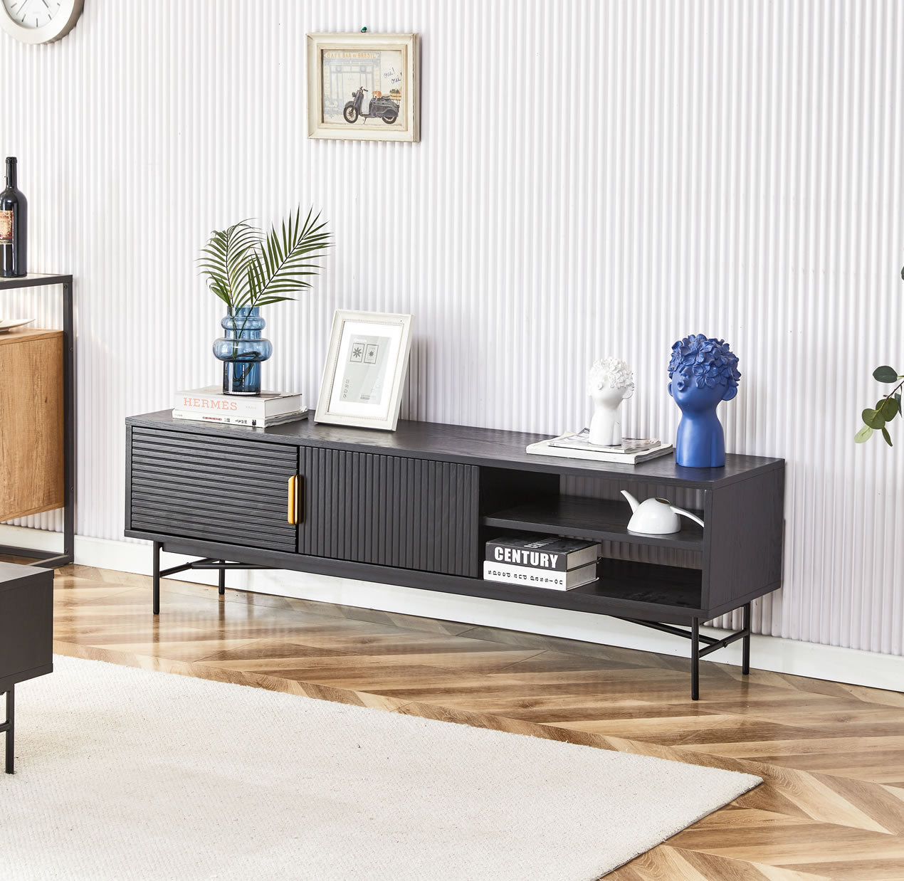 Astoria 2 Entertainment Unit - Black Oak Veneer