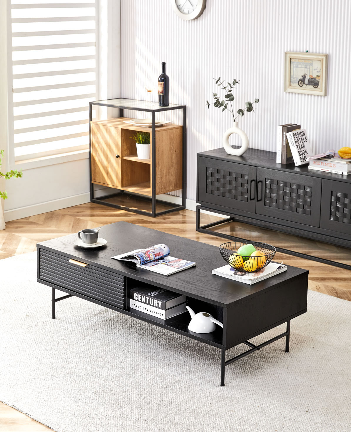 Amleth 2 Coffee Table - Black Oak Veneer