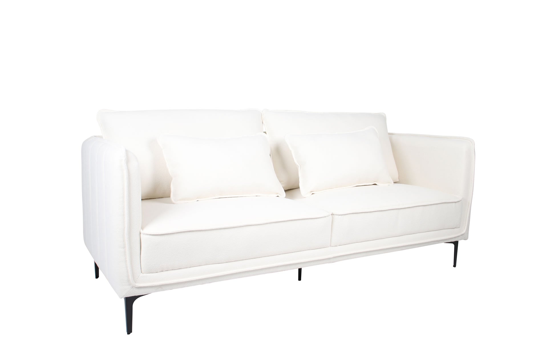 Chago 3 Seater Sofa - Antique White Boucle