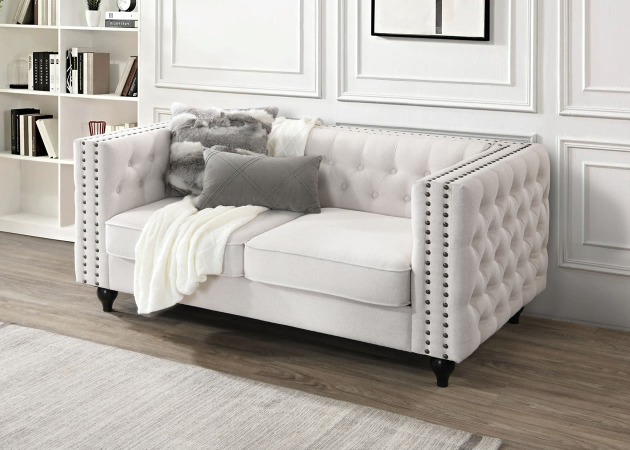 Mayda 2 Seater Sofa - Natural Fabric