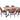 Alburn 7 Piece Dining Set with Zad Chair - Russet Fabric