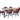 Alburn 7 Piece Dining Set with Zad Chair - Russet Fabric