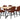 Alburn 7 Piece Dining Set with Marquise Chair - Russet/Black
