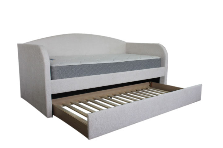 Charlotte Day Bed w Trundle - Pearl Weave Fabric