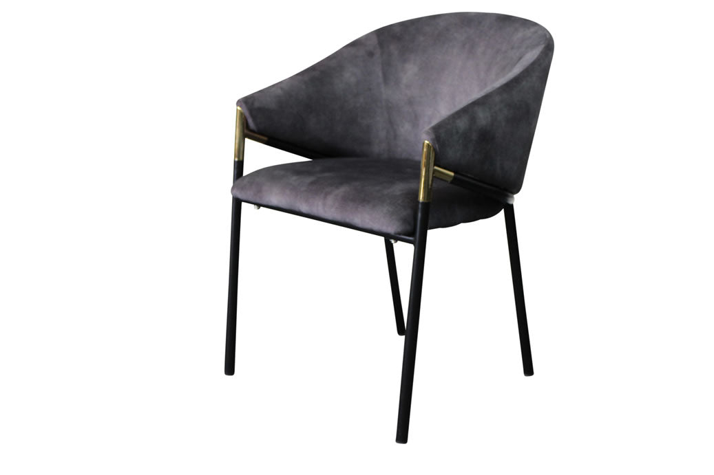 Mansfield Chair - Charcoal Velvet Upholstery