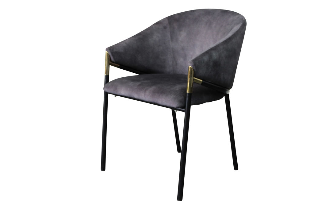 Mansfield Chair - Charcoal Velvet Upholstery