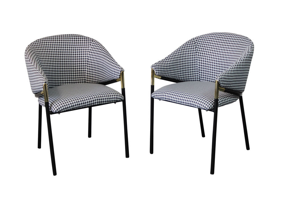 Mansfield Chair - Houndstooth Fabric Upholstery