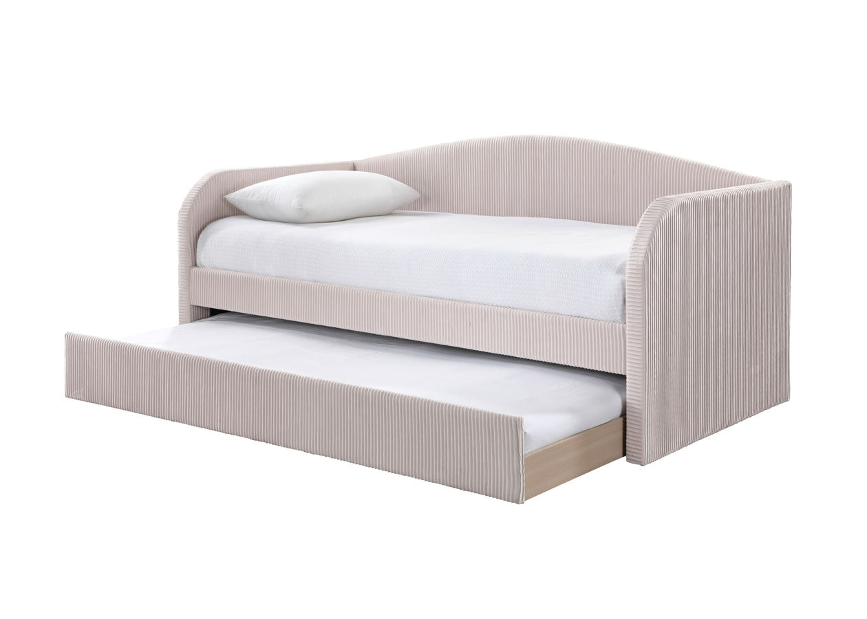 Charlotte Day Bed - Pink Pleated Velvet
