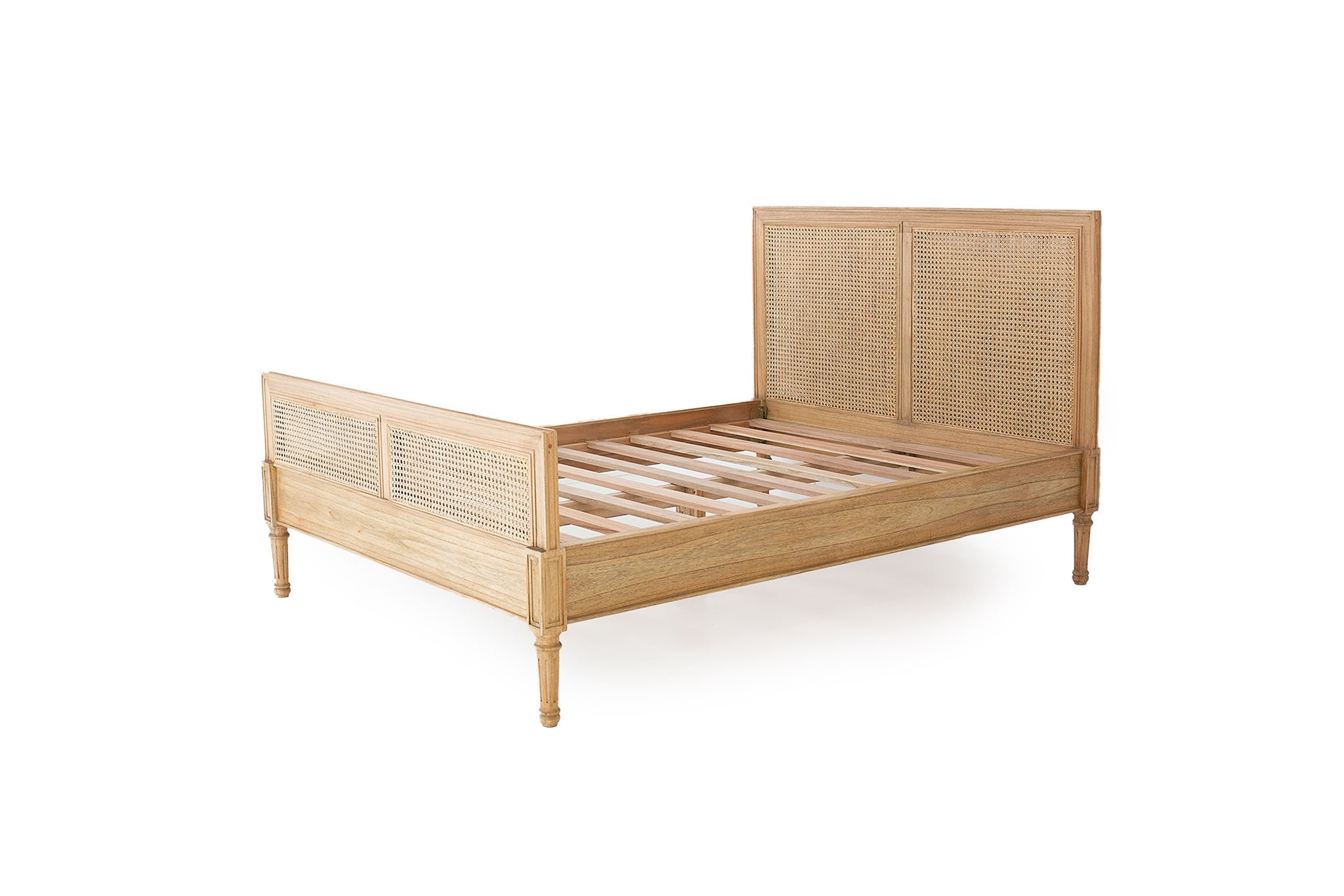 Hamilton Cane King Bed - Weathered Oak