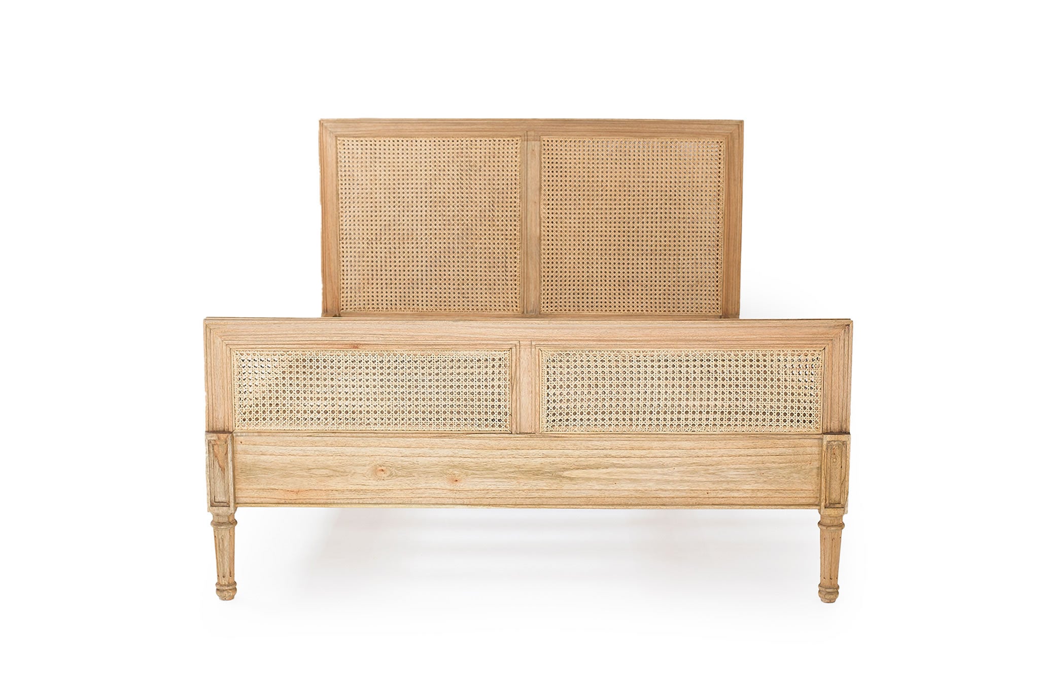 Hamilton Cane King Bed - Weathered Oak