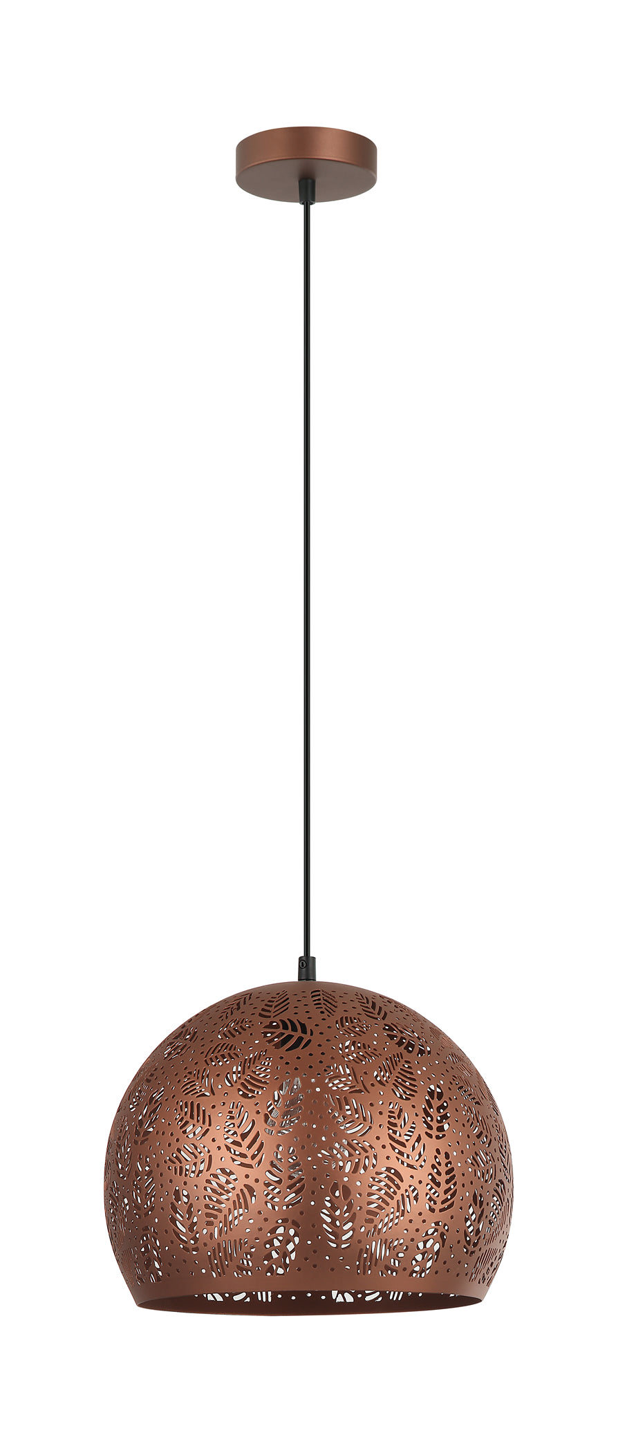 Pendant ES 72W Coffee Embossed Dome W/Coffee Interior OD 300mm