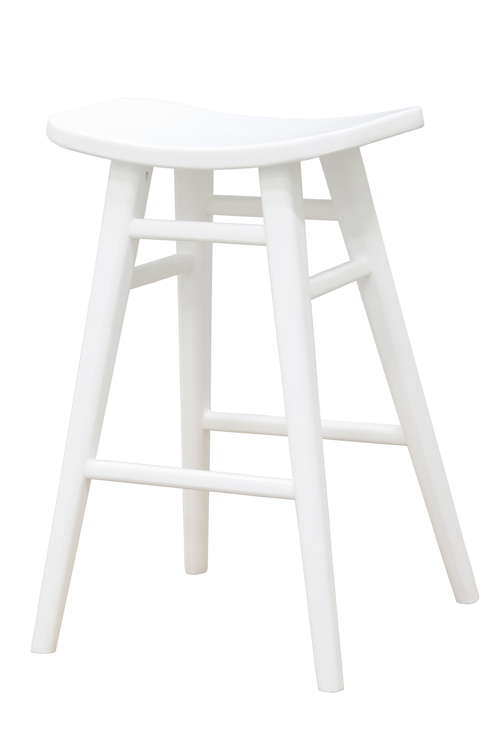 Aria Oval Solid Timber Counter Stool - White