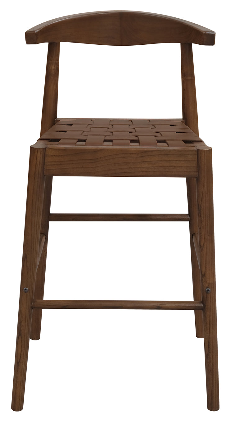 Elliot Leather Kitchen Counter Stool - Walnut