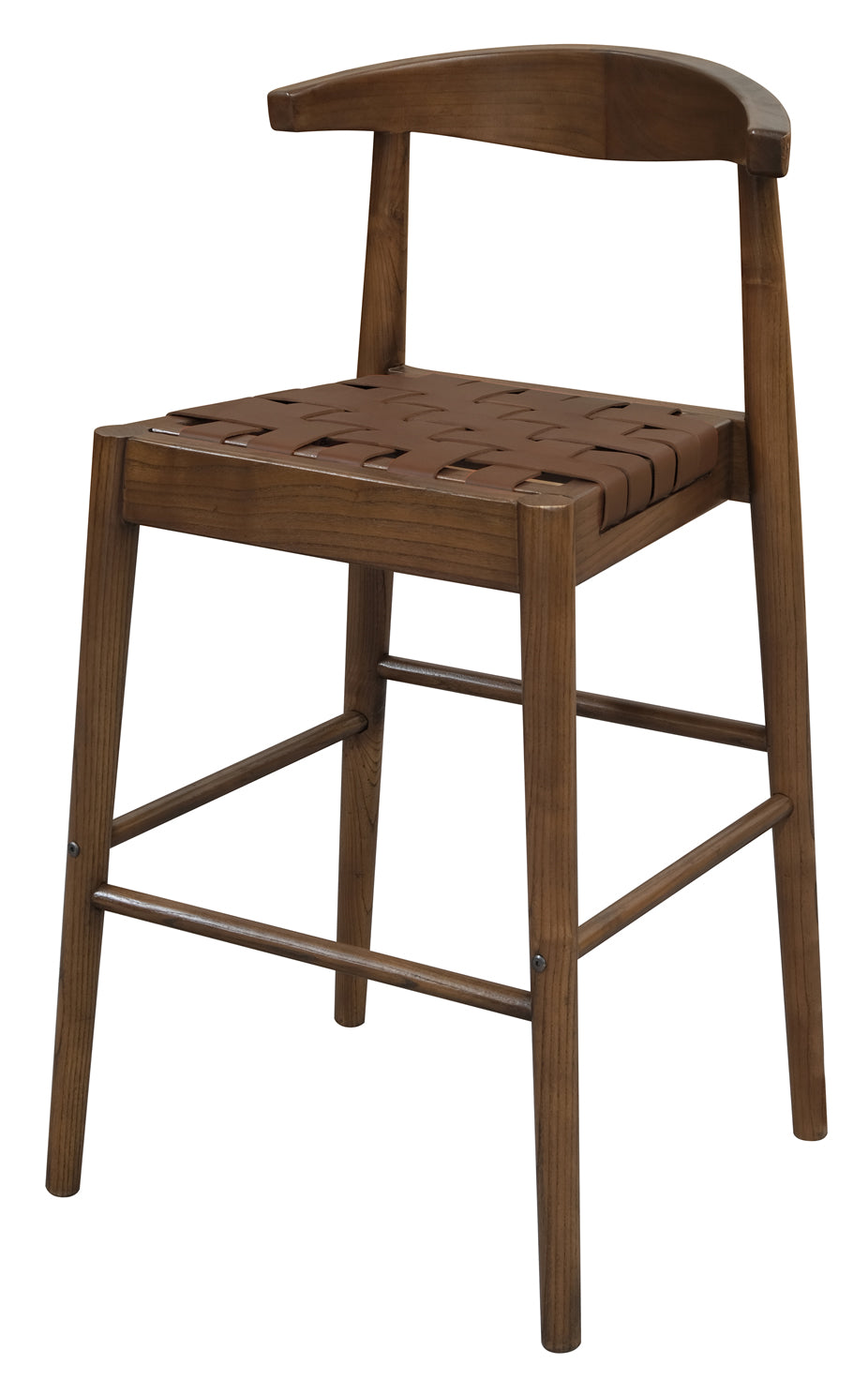 Elliot Leather Kitchen Counter Stool - Walnut