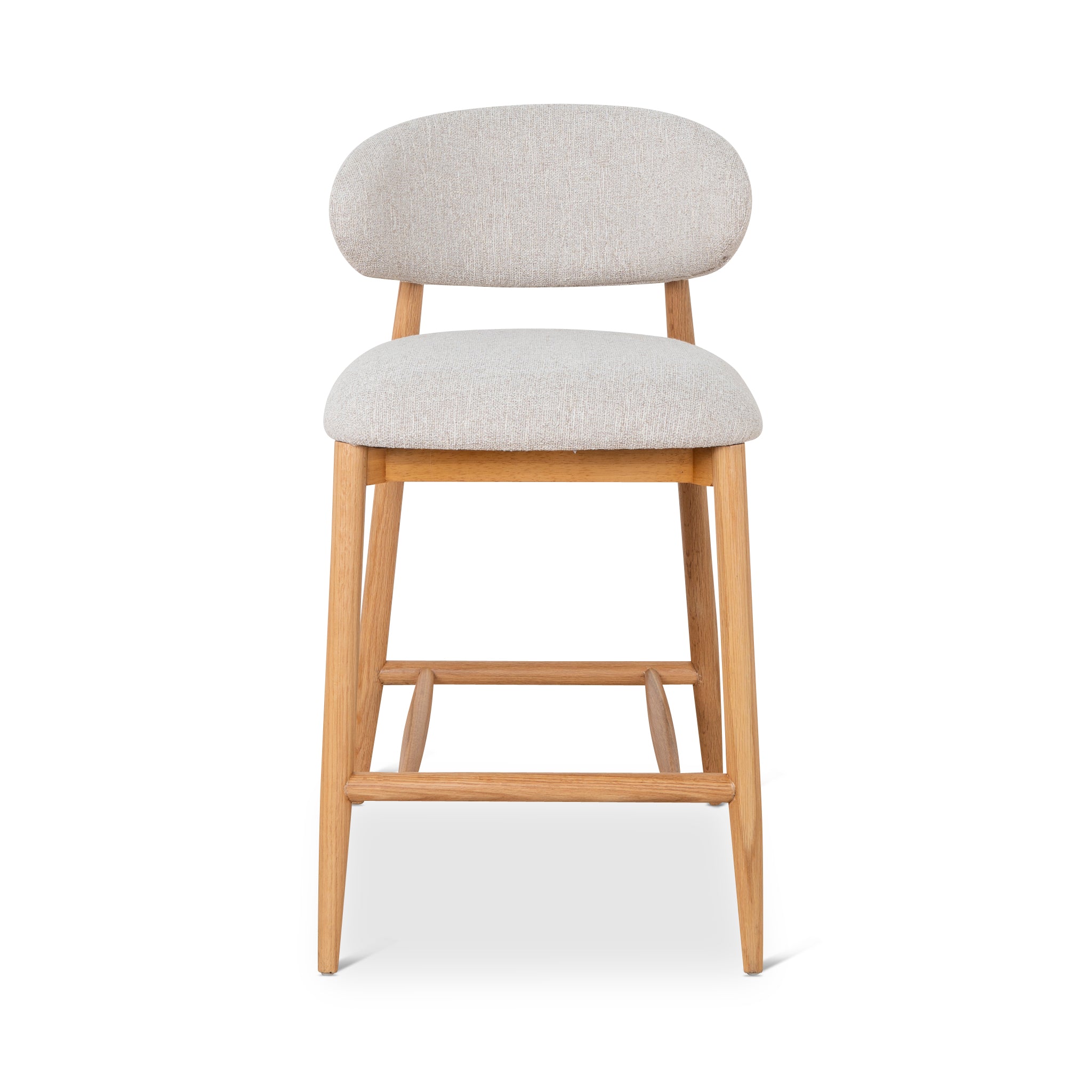 Heizer 65cm Oak Bar Stool - Coastal Beige