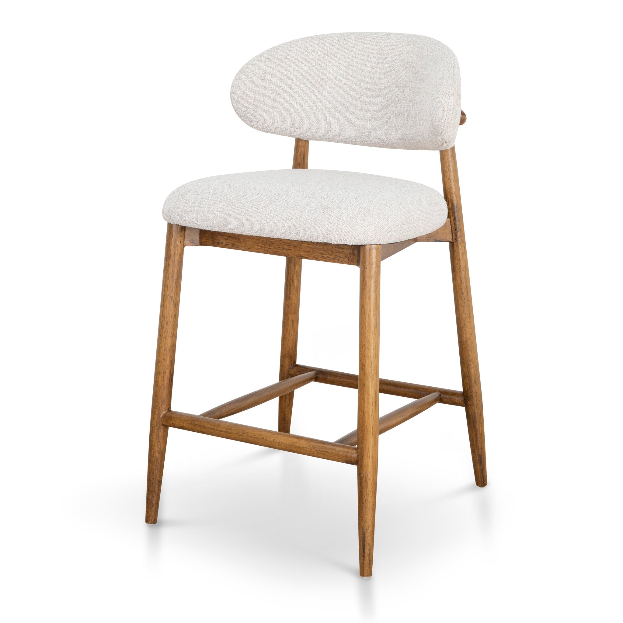 Heizer 65cm Walnut Bar Stool - Coastal Beige