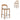 Caspar 65cm Natural Bar Stool - Beige (Set of 2)