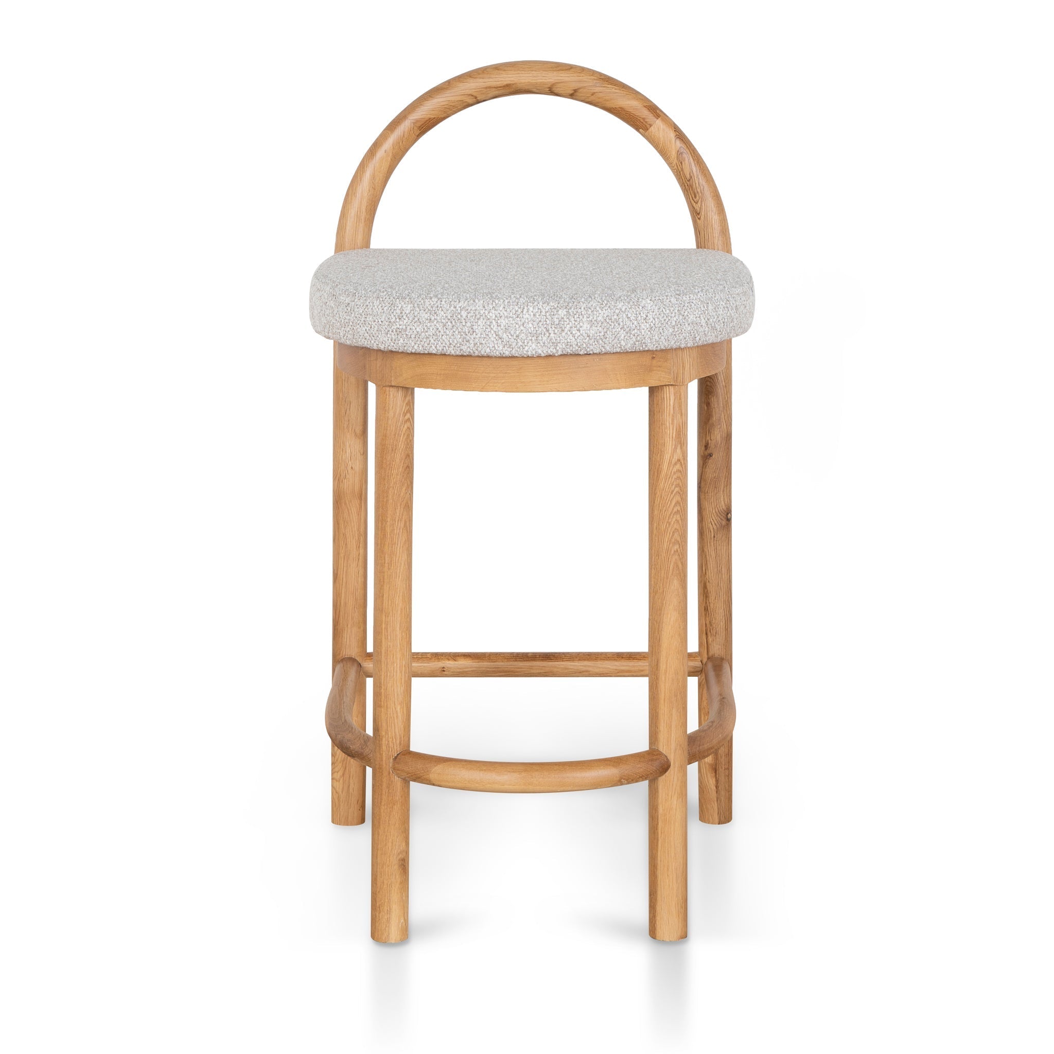 Adir 65cm Natural Bar Stool - Clay Grey