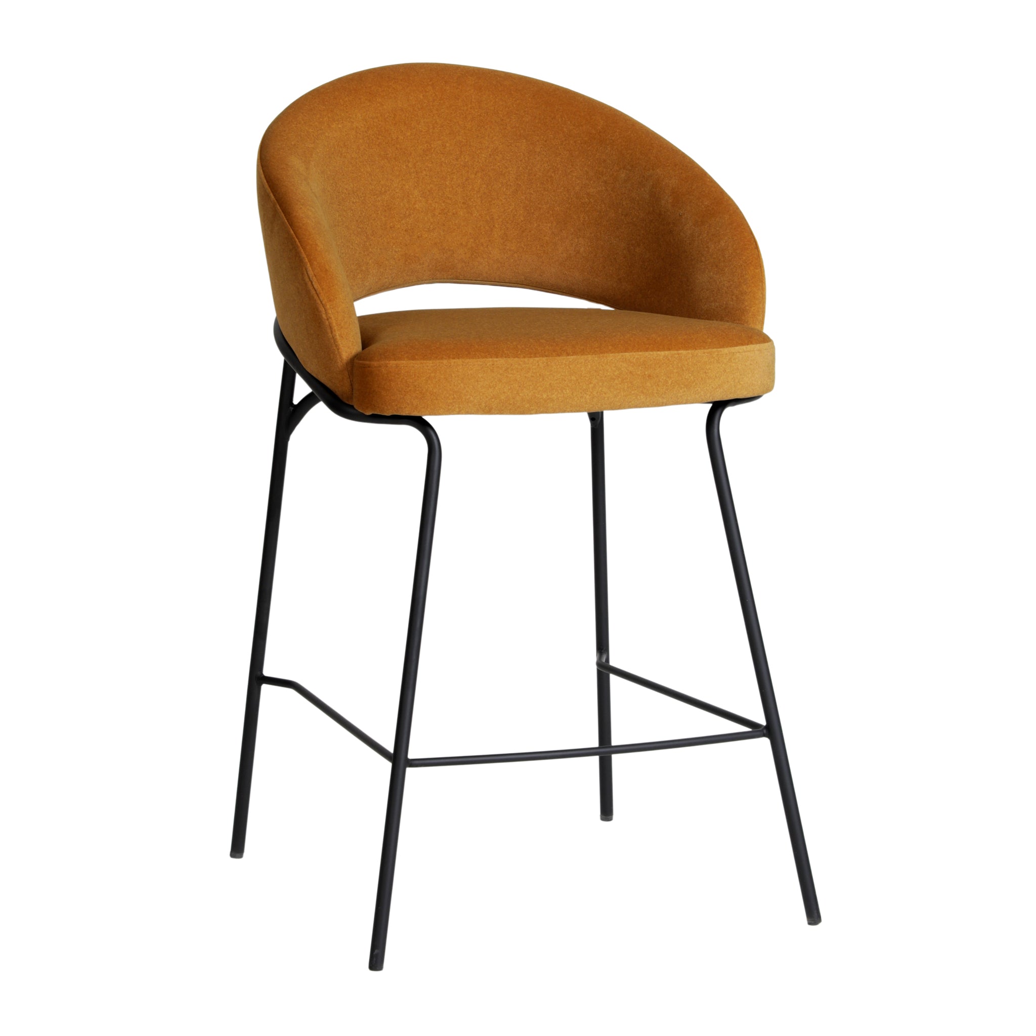 Rabi Black Barstool - Orange Gold Seat