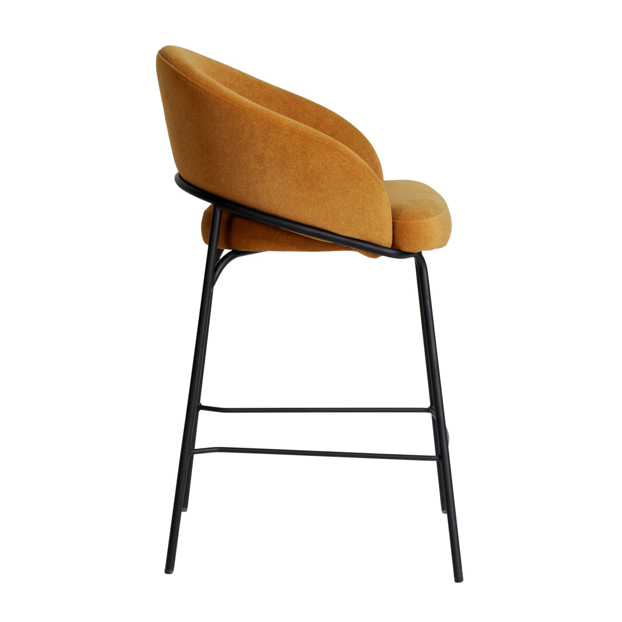 Rabi Black Barstool - Orange Gold Seat