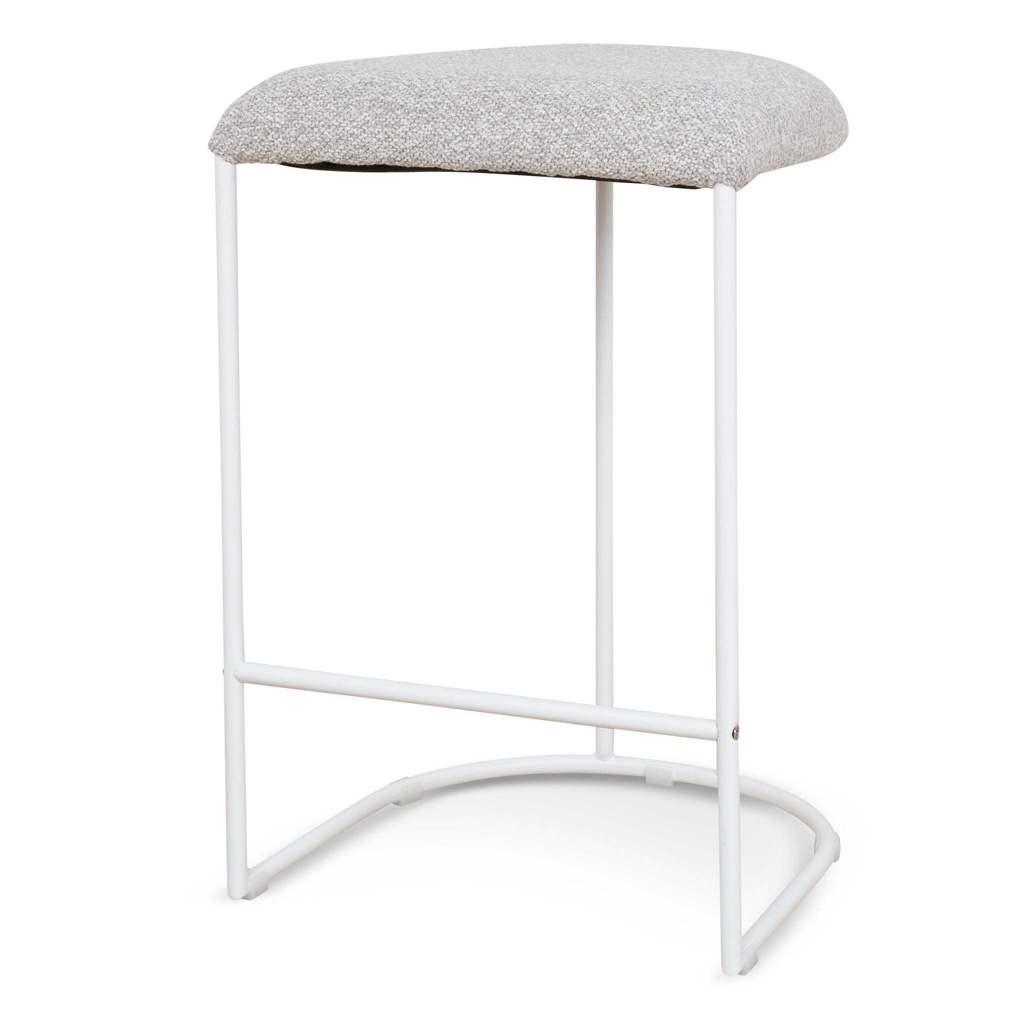Galvan 65cm White Barstool - Clay Grey (Set of 2)