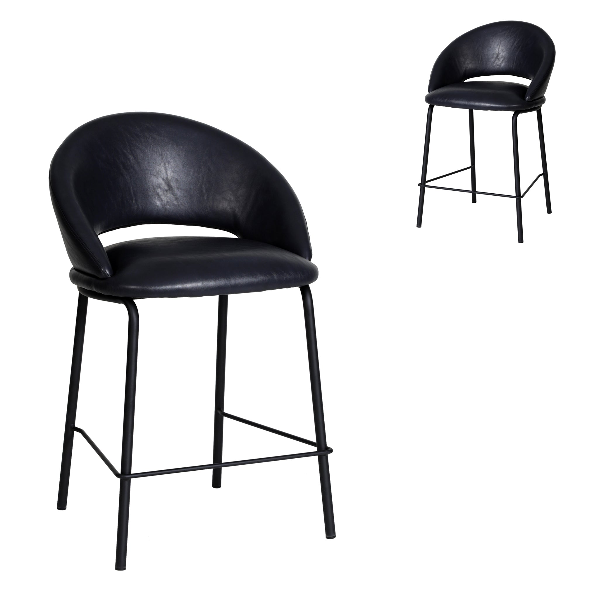 Harrington Bar Stool - Full Black (Set of 2)