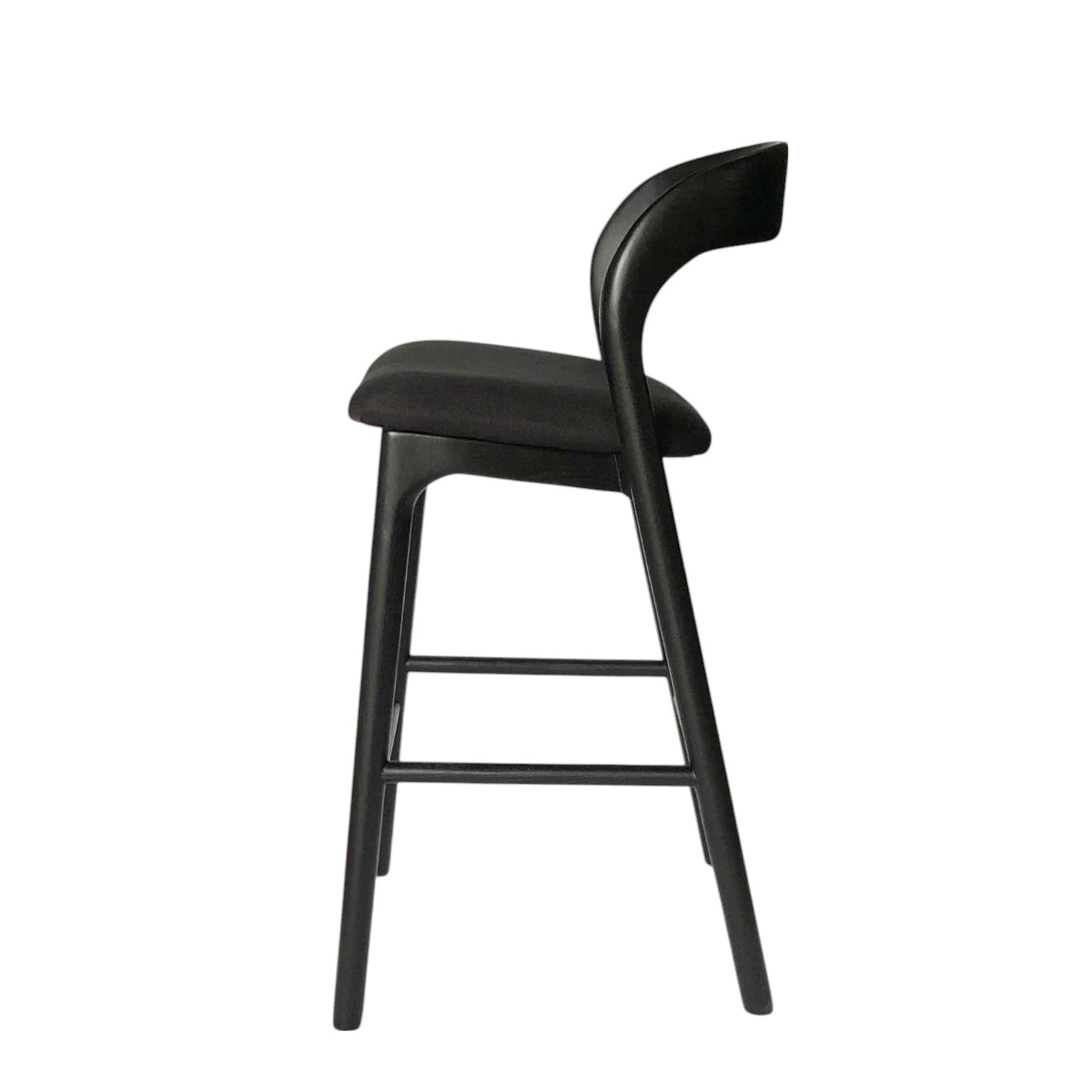 Marlow 65cm Bar Stool - Full Black