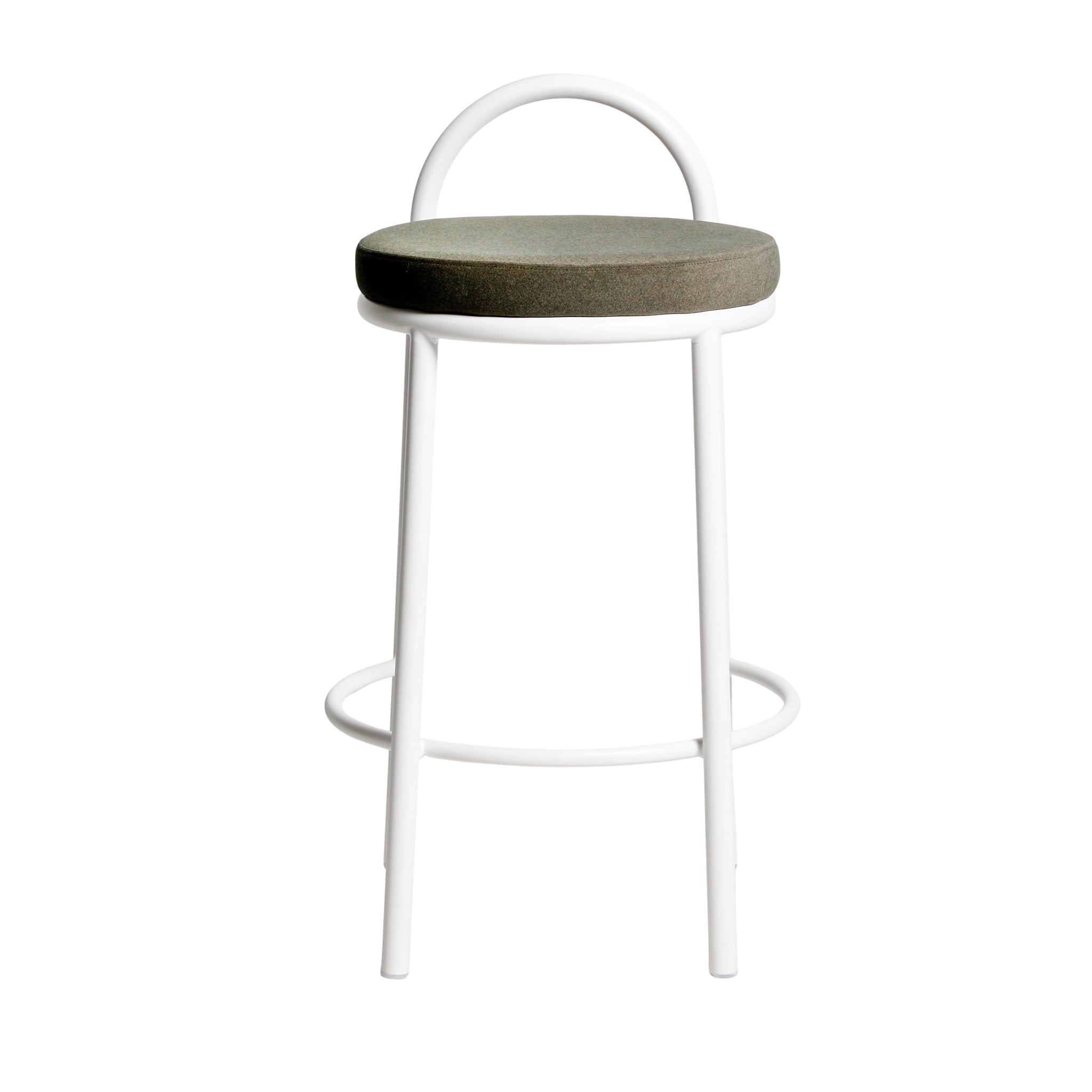Mclean 63cm White Frame Bar Stool - Dark Moss Green (Set of 2)