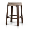Aubrelle Walnut Barstool - Coconut Stripe
