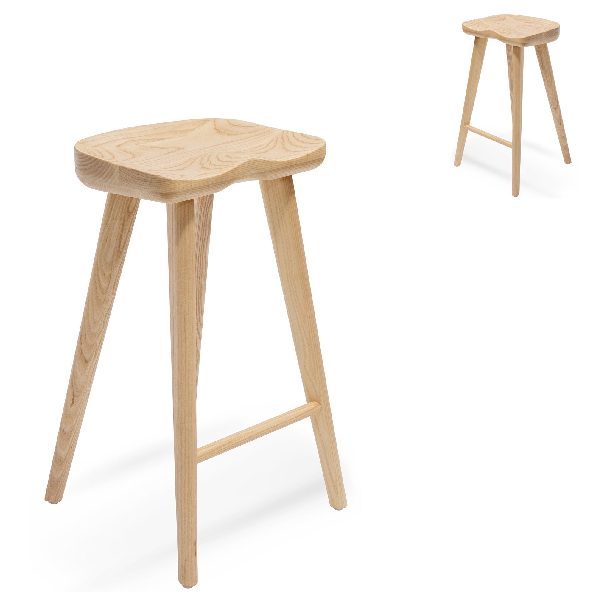 Bethan 65cm Wooden Bar Stool - Natural (Set of 2)