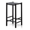 Erika 65cm Oak Bar Stool - Black