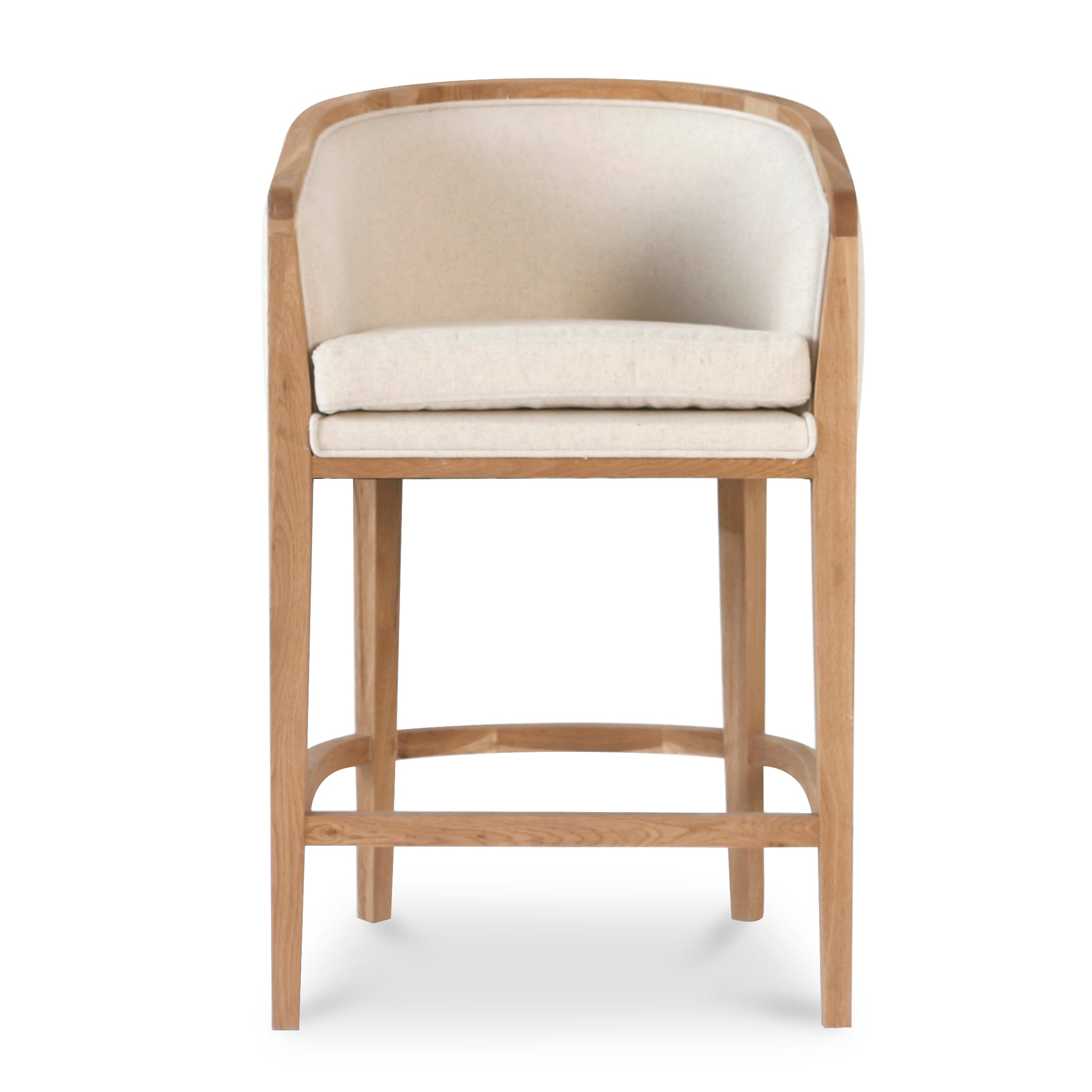 Chaney 65cm Natural Frame Barstool - Dawn Beige