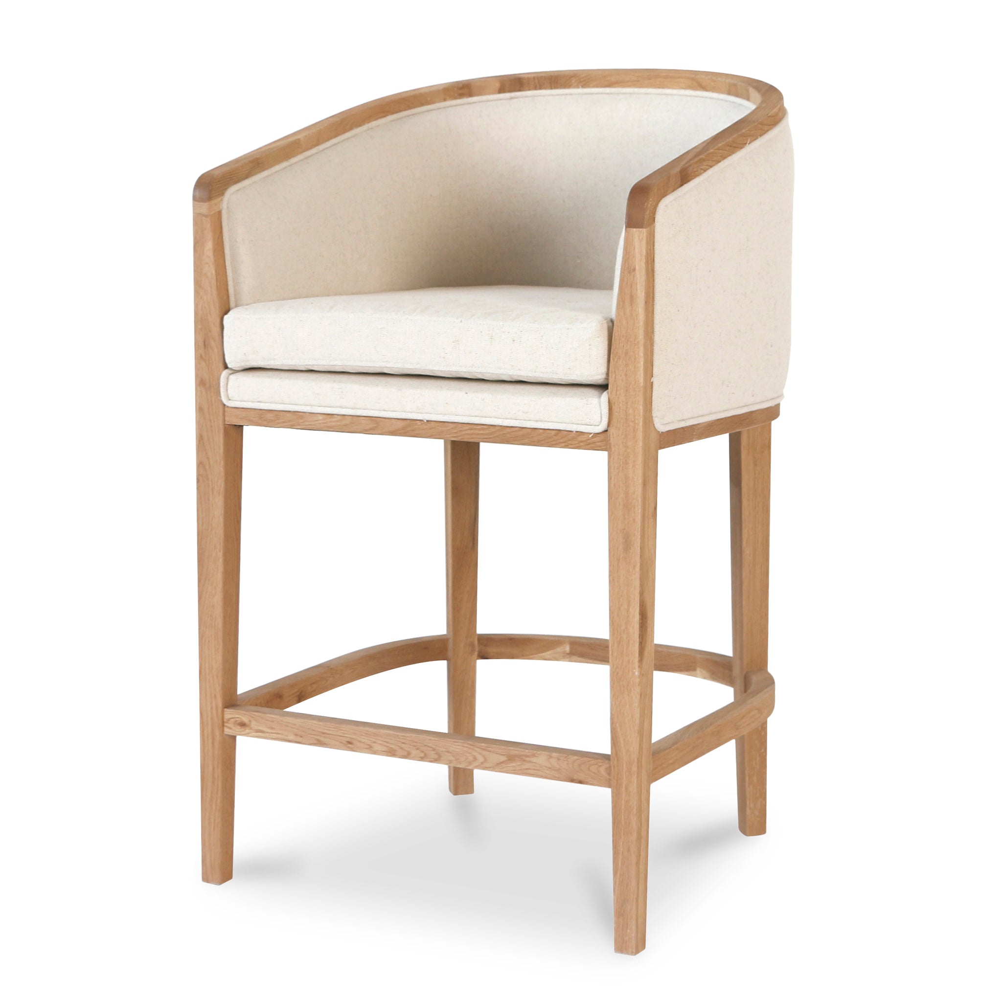 Chaney 65cm Natural Frame Barstool - Dawn Beige