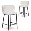 Flossie 65cm Fabric Bar Stool - Cloud Fur (Set of 2)