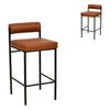 Shaffer 65cm Fabric Bar Stool - Brown (Set of 2)