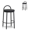 Mclean 63cm Black Frame Bar Stool - Black Boucle (Set of 2)