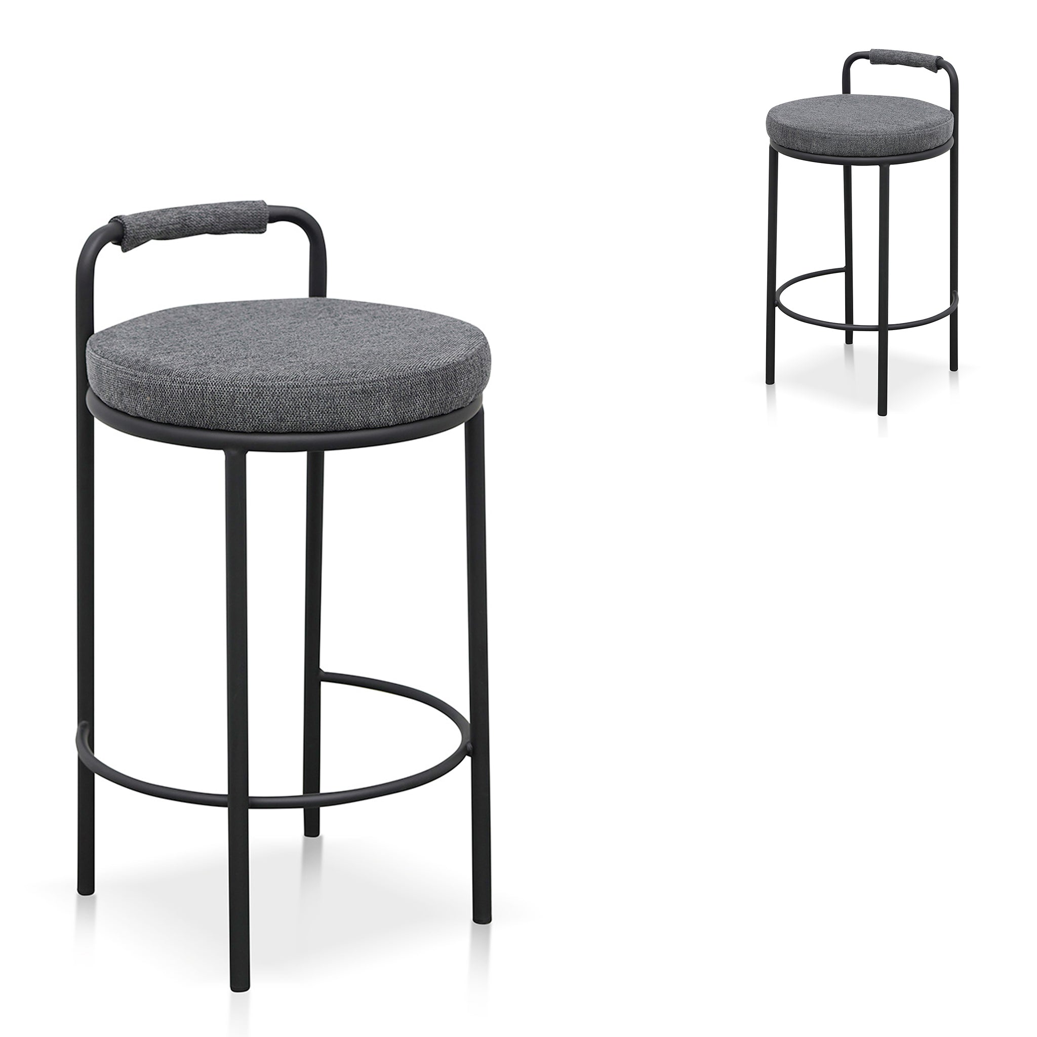 Karimi 65cm Bar Stool - Charcoal Grey (Set of 2)