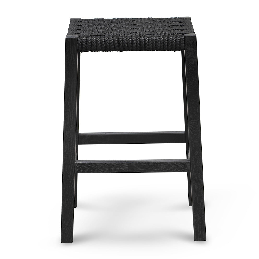 Jolen 65cm Rattan Bar Stool - Full Black