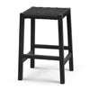 Jolen 65cm Rattan Bar Stool - Full Black