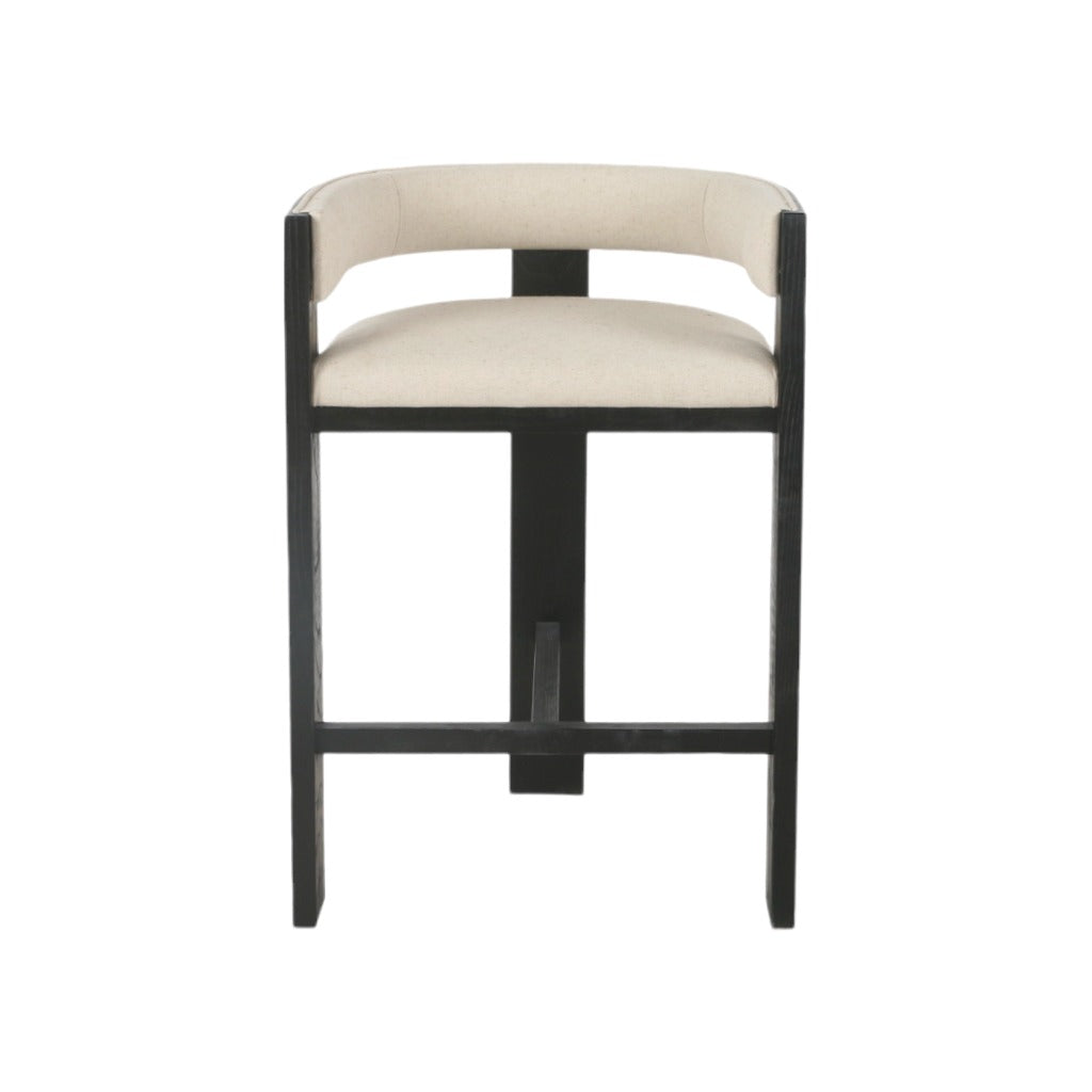 Miles Black Elm Barstool - Dawn Beige