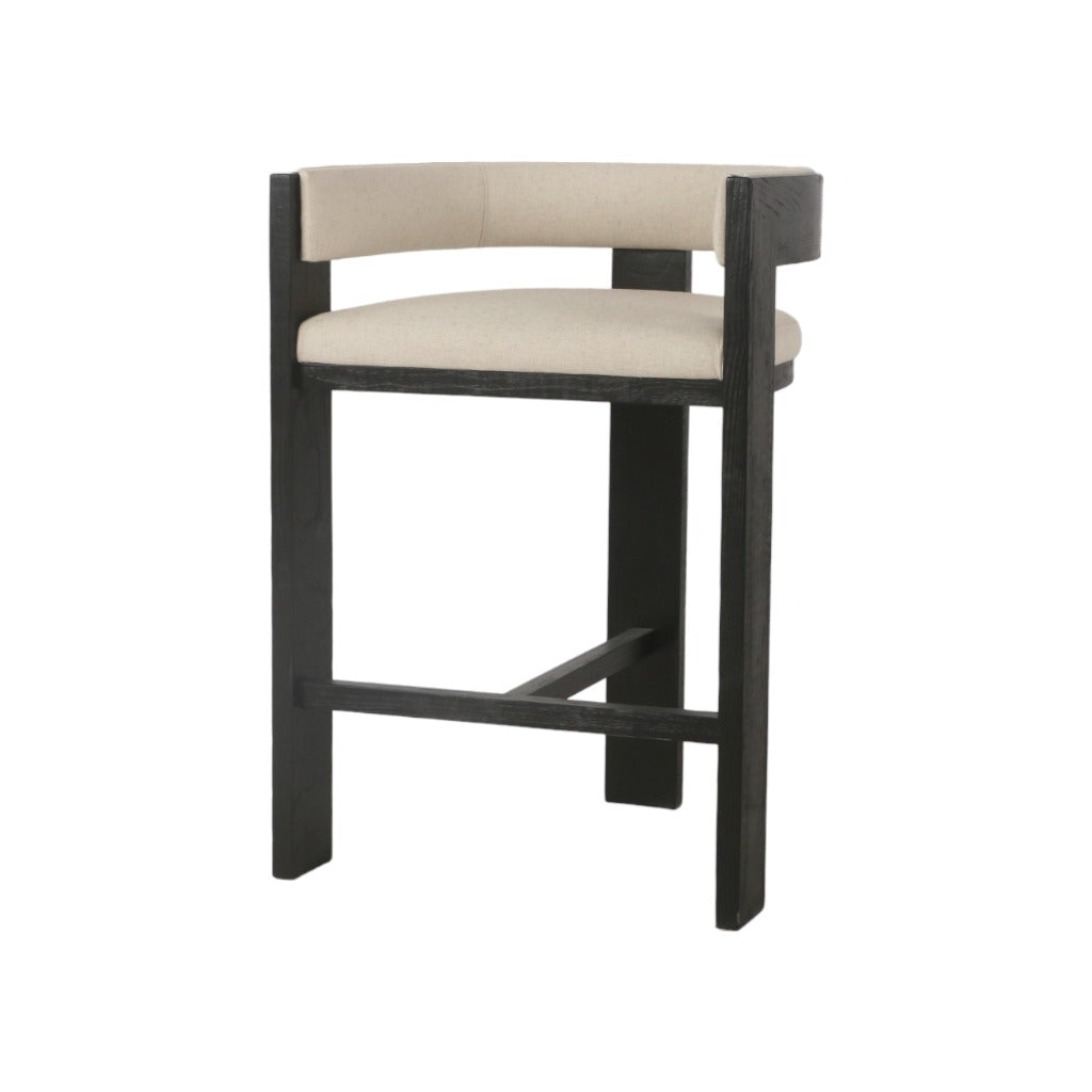 Miles Black Elm Barstool - Dawn Beige