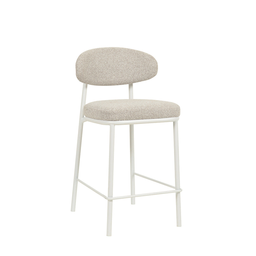 Ambrosi 65cm White Bar Stool - Clay Grey (Set of 2)