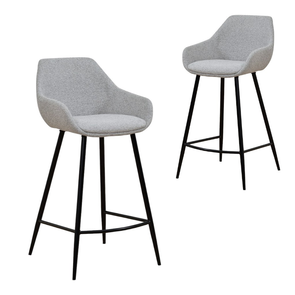 Cody 68cm Fabric Bar Stool - Spec Grey (Set of 2)