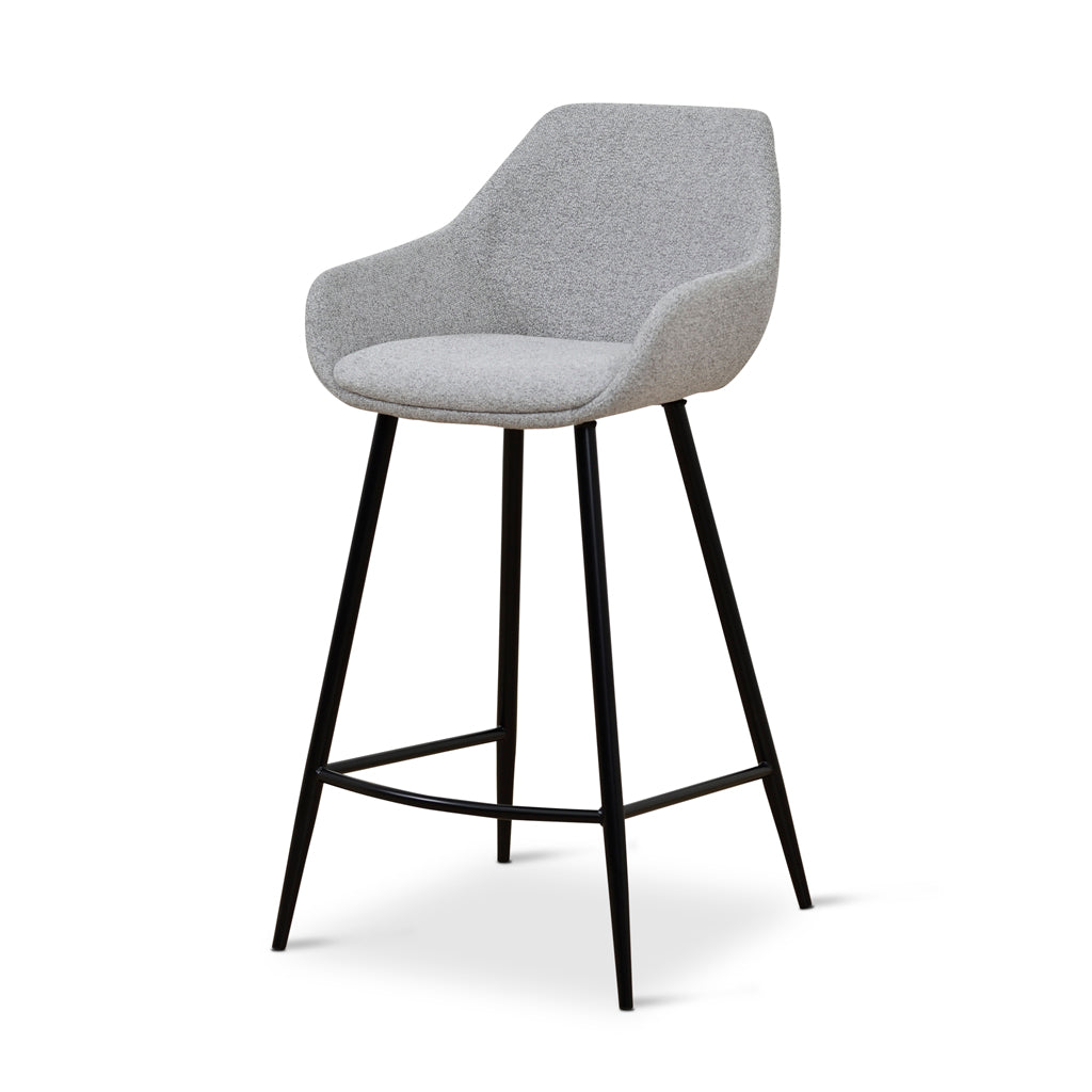 Cody 68cm Fabric Bar Stool - Spec Grey (Set of 2)