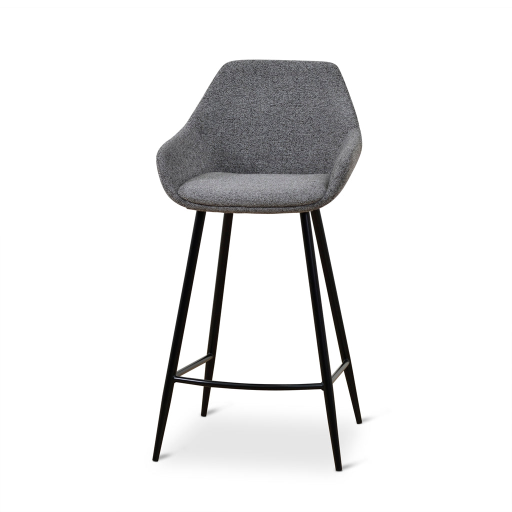 Cody 68cm Fabric Bar Stool - Spec Charcoal (Set of 2)