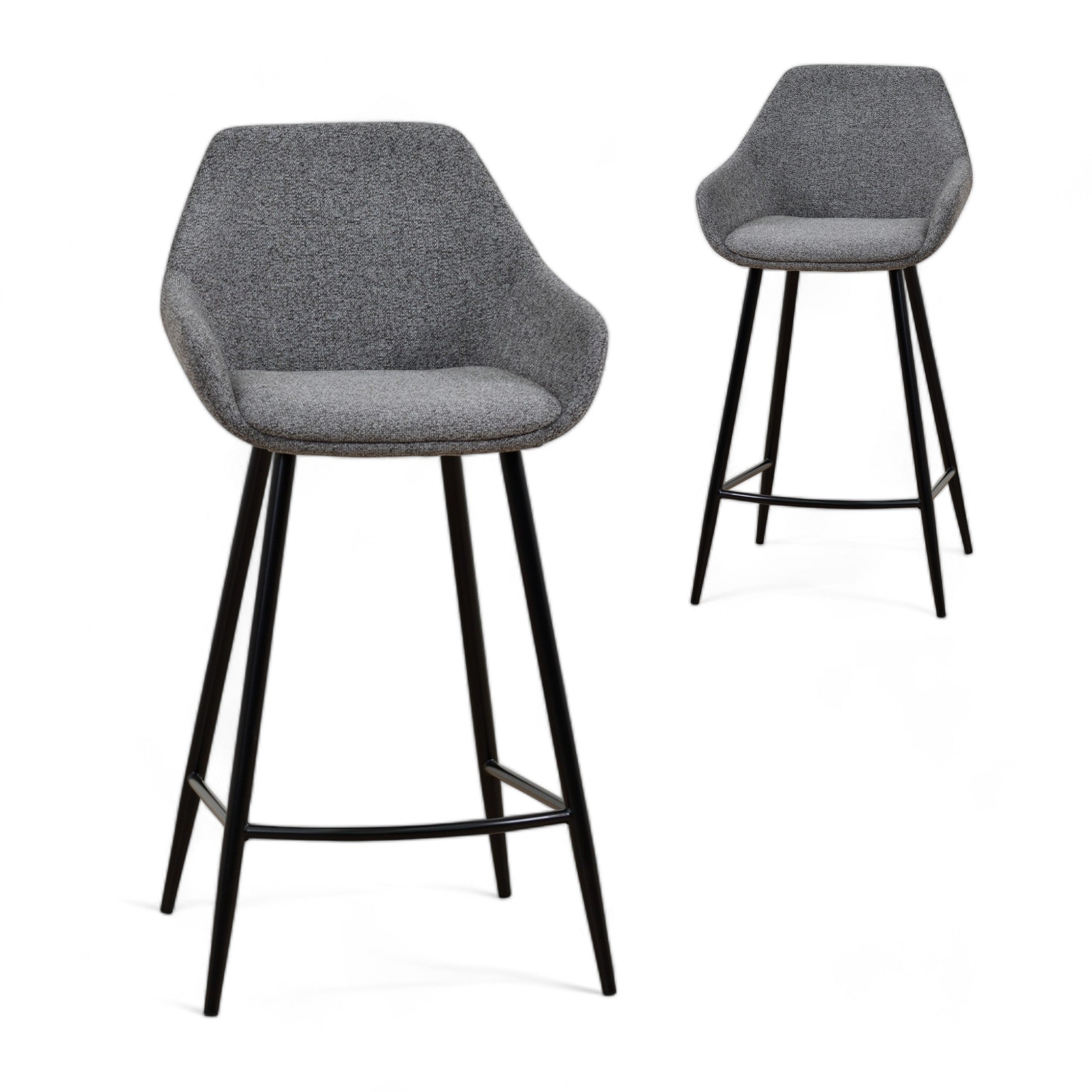 Cody 68cm Fabric Bar Stool - Spec Charcoal (Set of 2)