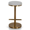Jovan 68cm Brushed Gold Bar Stool - Silver Grey Boucle