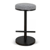Jovan 68cm Matte Black Bar Stool - Graphite Grey Boucle