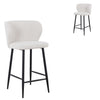 Perkins 65cm Bar Stool - Pearl Grey Boucle (Set of 2)