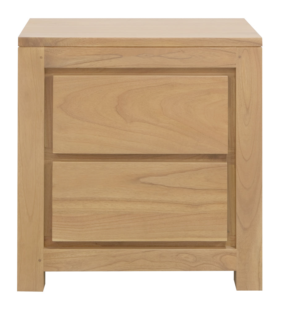 Amsterdam Solid White Cedar 2-Drawer Bedside Table - Natural